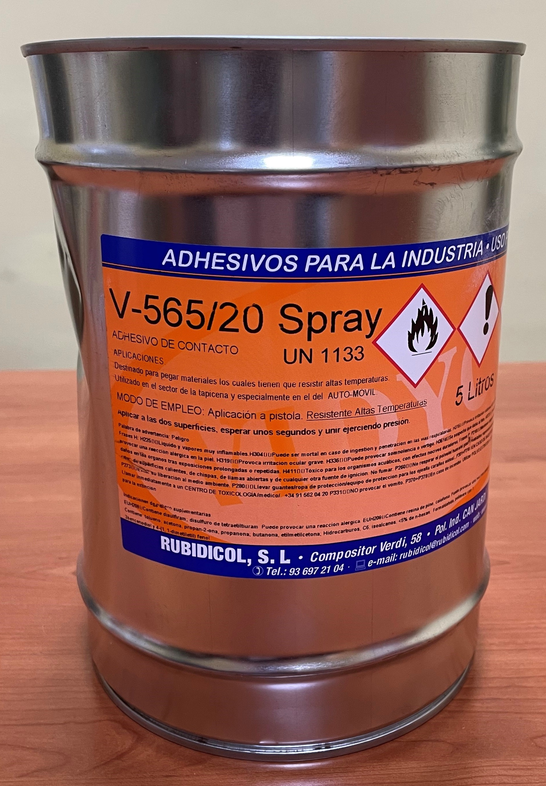 ADHESIVO SPRAY RESIST.ALTAS TEMP.1 LITRO V-565/20